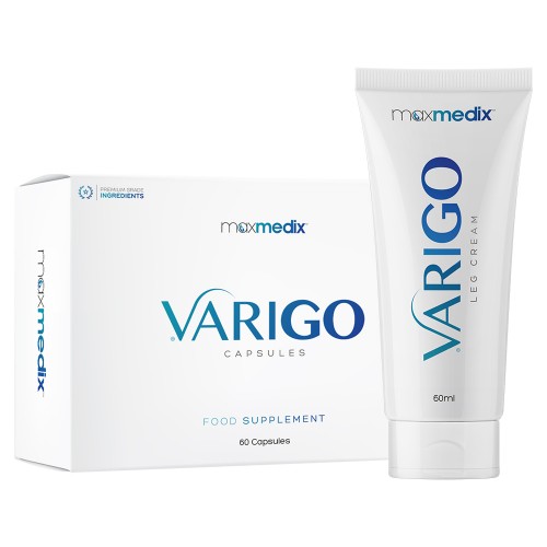 Maxmedix VariGo kapsler og creme til lindring, forebyggelse og reducering af Ã¥reknuder. Desuden er denne kombination fremstillet til at styrke vener o